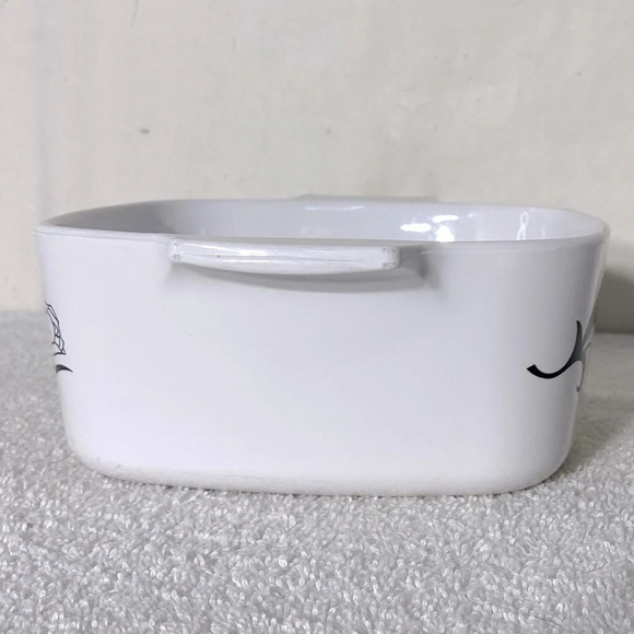 Vintage Corningware Lyrics Black Tulip Print Casserole Dish A-1.5-L USA - Picture 5 of 13